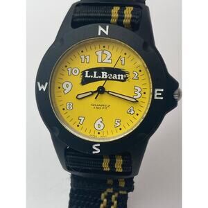 L.L. Bean Quartz Watch 38mm Unisex Yellow Black WR 150 Feet - New Battery